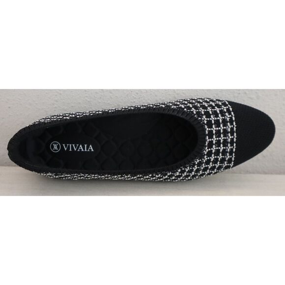 VIVAIA WMN Sz 37 US 6.5 Black Tweed Tamia Walker 2.0 Almond-Toe Ballet Flats - Picture 6 of 12
